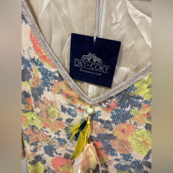 OKY ^ COKY - Colorful Floral Dress with Tassel Detail- Spanish Designer - Picture 3 of 11